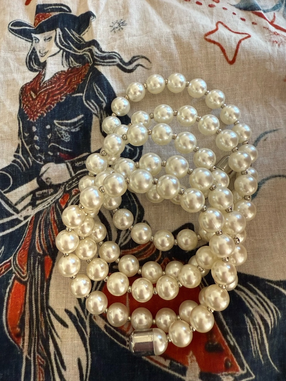 Pearl Coil Wrap Costume Jewelry Bracelet